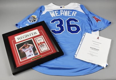 Jered Weaver Angels Pitcher All Star Jersey & Shadowbox