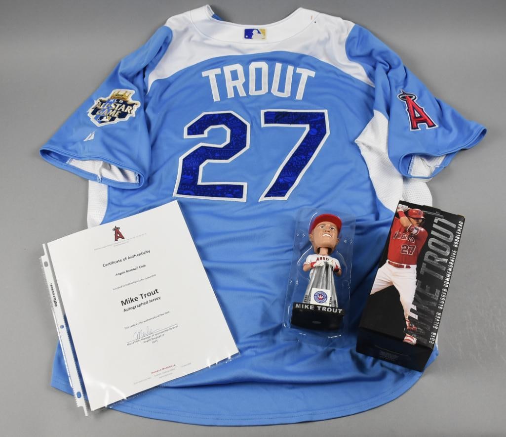 Mike Trout Anaheim Angels Signed All Star Jersey w COA-Bobble (1 of 10)