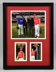 Albert Pujols, Rod Carew & Arte Moreno Signed Shadowbox