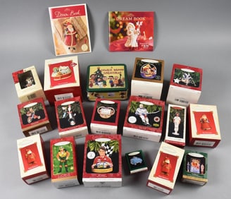 (18) 1990s-2000s Hallmark Keepsake Ornaments/Dream Books-MIB