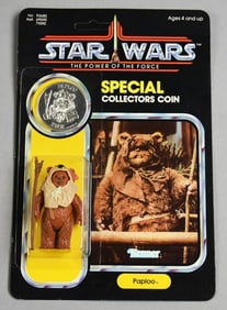 1984 Kenner Star Wars POTF Paploo Coin 92A Back-Unpunched-NOS