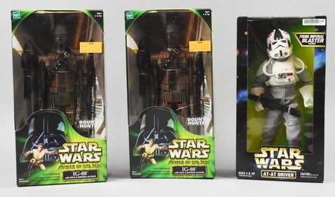 (3) 1990s Kenner/Hasbro Star Wars 12" Action Figures-MIB-NOS
