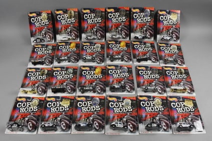 (24) 1999 Mattel Hot Wheels Cop Rods - MOC-NOS