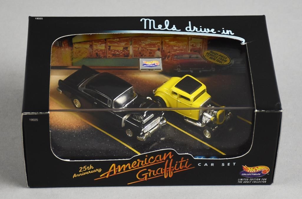 1998 Mattel Hot Wheels 25th Ann. American Graffiti MIB-NOS: Celebrating the 25th Anniversary of American Graffiti. Single owner collection from the largest toy collector on the West Coast.