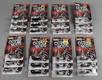 (24) 1999 Mattel Hot Wheels Cop Rods - MOC-NOS