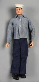 1966 Hasbro GI Joe Action Sailor No Scar-Original Clothes