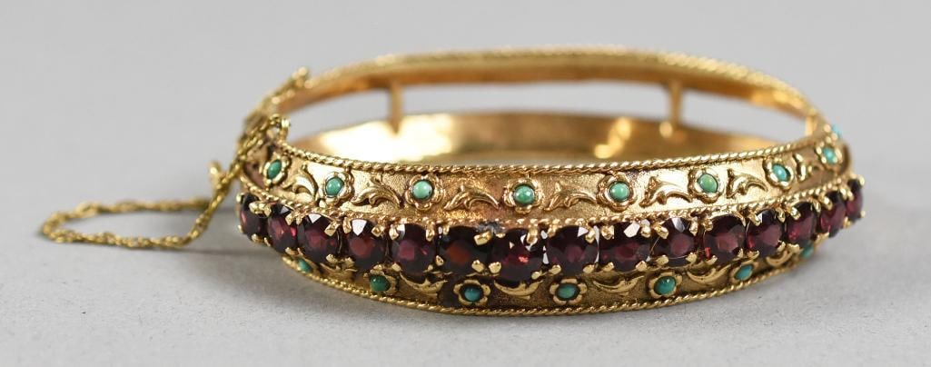 14K Gold Garnet Bangle Sydney Berman & Co (1 of 7)