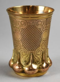 c1860 Vasilii S. Semenov Russian 84 Gilt Silver Beaker
