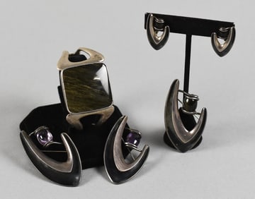 Sigi Pineda Taxco Sterling Modernist Jewelry Collection