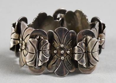 Ana Nunez Brilanti Victoria Taxco 980 Silver Flower Bracelet