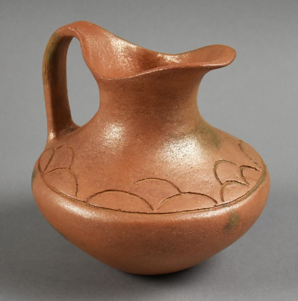 Felipe Ortega (Apache, 1952-2018) Micaceous Clay Pitcher (1 of 7)