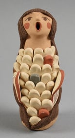 JL Fragua Jemez Storyteller Corn Maiden Clay Figure