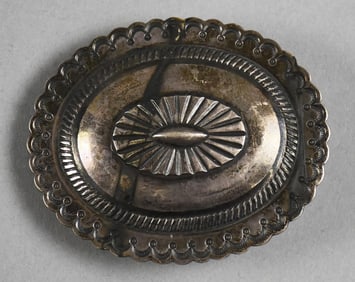 Roger Skeet Jr. Navajo Sterling Conch Belt Buckle