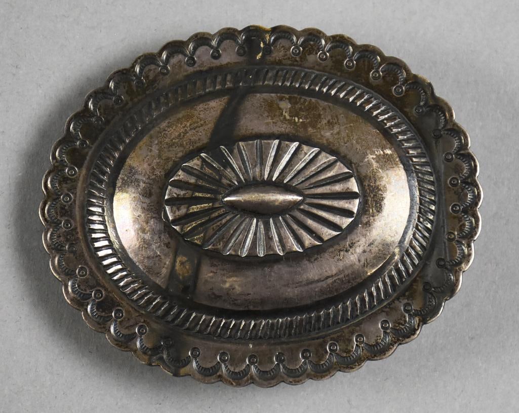 Roger Skeet Jr. Navajo Sterling Conch Belt Buckle (1 of 5)