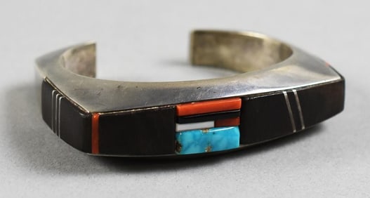 Richard Chavez Native American Sterling Multi Stone Cuff
