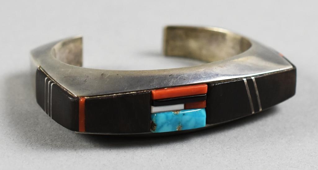 Richard Chavez Native American Sterling Multi Stone Cuff (1 of 7)