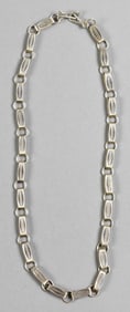 Anthony Lovato Kewa Sterling Hand Stamped Link Necklace