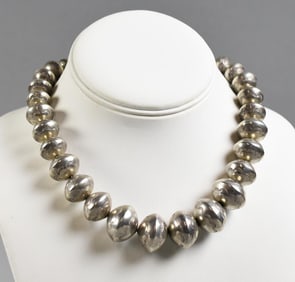 Navajo Sterling Squash Bead Choker
