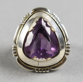 Ted Ott Navajo Sterling & Amethyst Ring