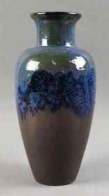 c1920 Fulper Green & Blue Glaze Urn Vase