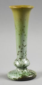 c1925 Fulper Green Crystaline Glaze Bud Vase
