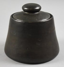 c1910 Fulper Keramador Black Matte Glaze Tobacco Jar