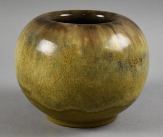 c1920 Fulper Butterscotch Flambe Edam Pottery Vase