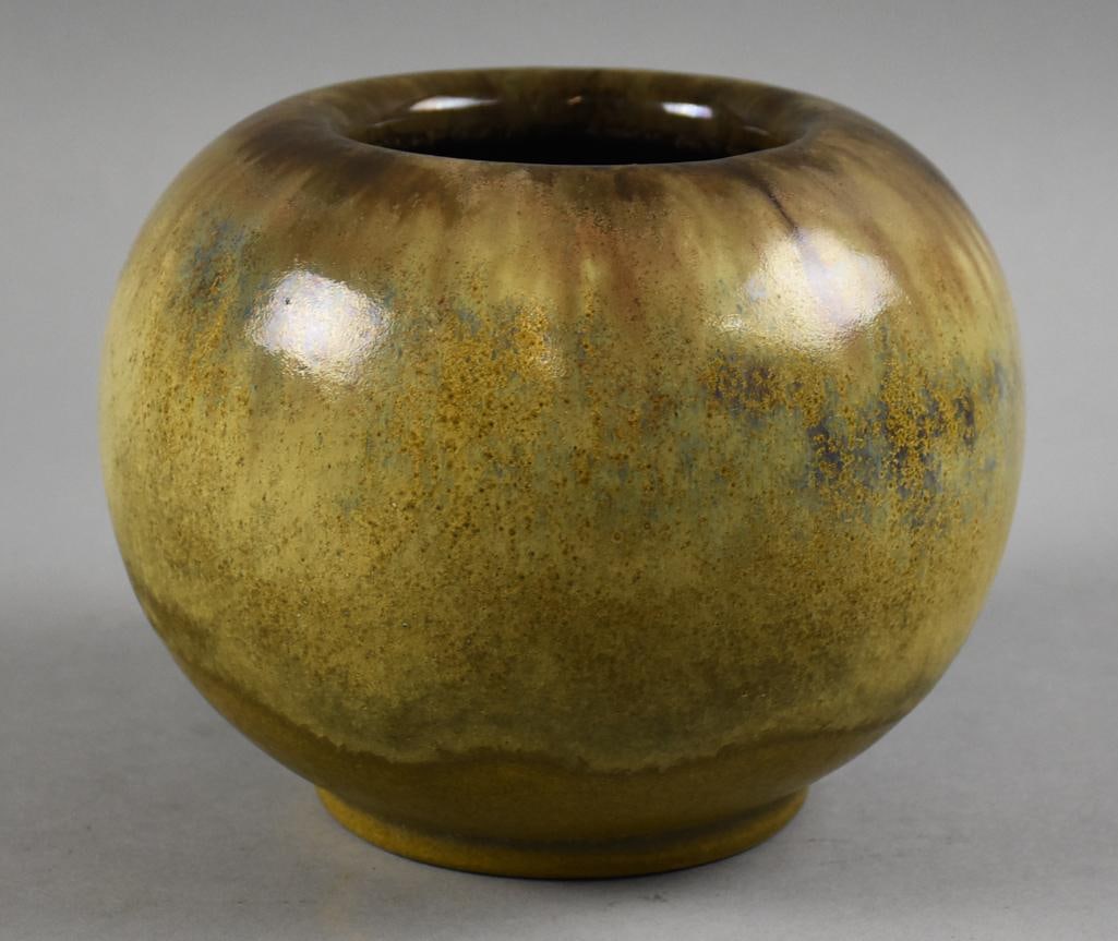 c1920 Fulper Butterscotch Flambe Edam Pottery Vase (1 of 7)