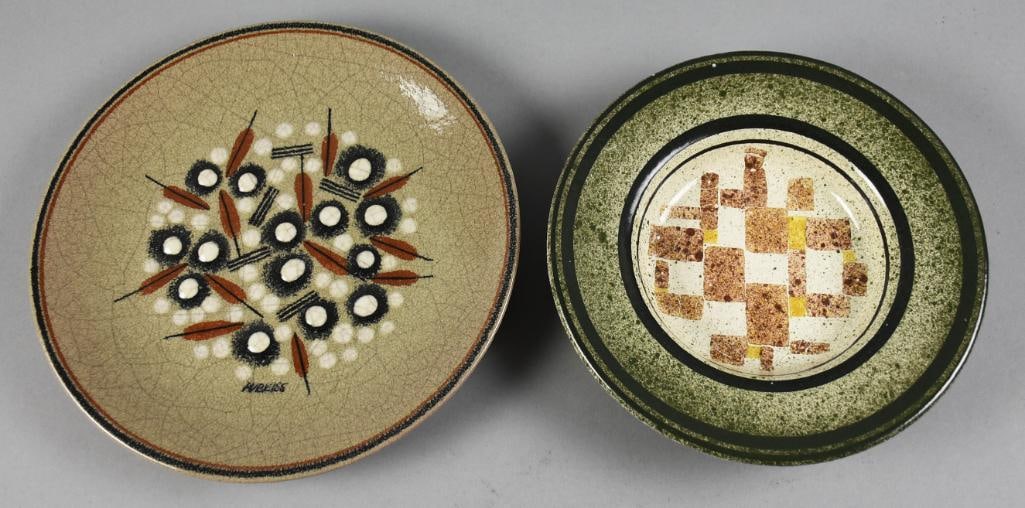 c1960 Myrton Purkiss Ceramic Art Pottery Plates (1 of 8)