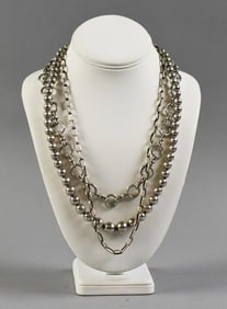 (3) Sterling Silver Chain Necklaces