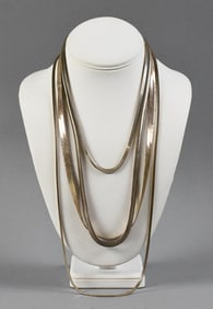 (4) Italian Sterling Silver Herringbone Chains