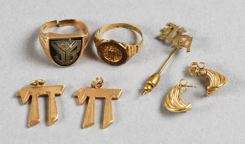 Assorted 14K Yellow Gold Rings, Charms and More