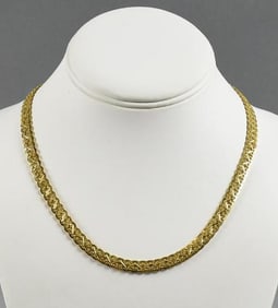 14K Yellow Gold Bismark Link Chain Necklace