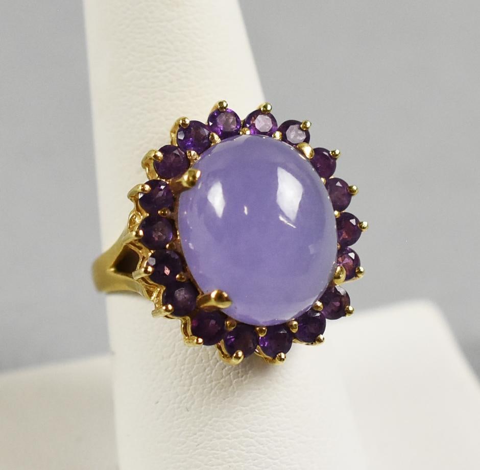 14k Gold Lavender Jade & Amethyst Ring (1 of 8)