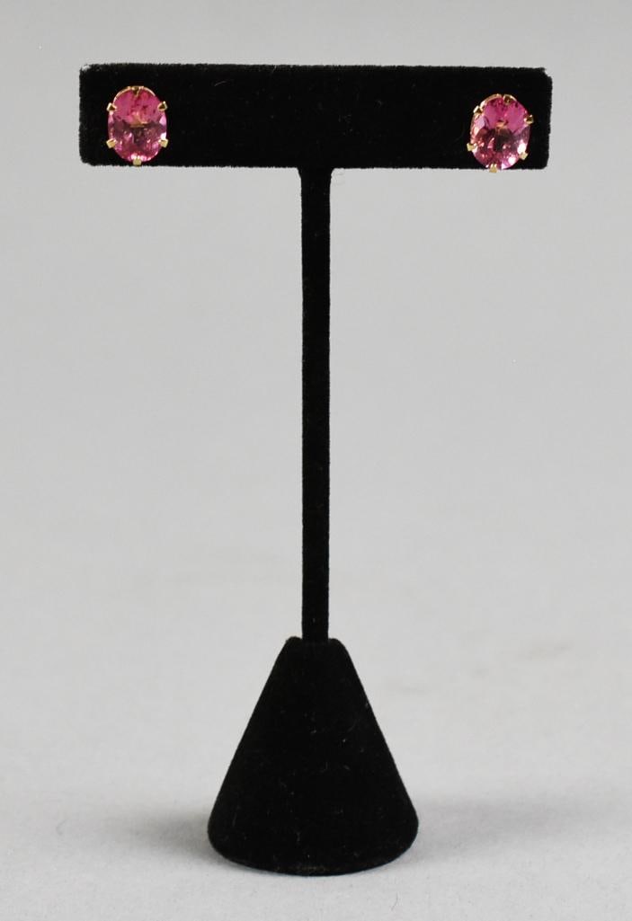 14K Gold Pink Topaz Post Earrings (1 of 6)