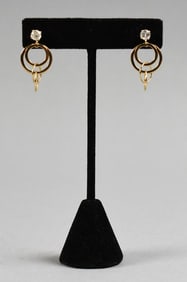 Nabco 14K Yellow Gold & Diamond Dangle Earrings
