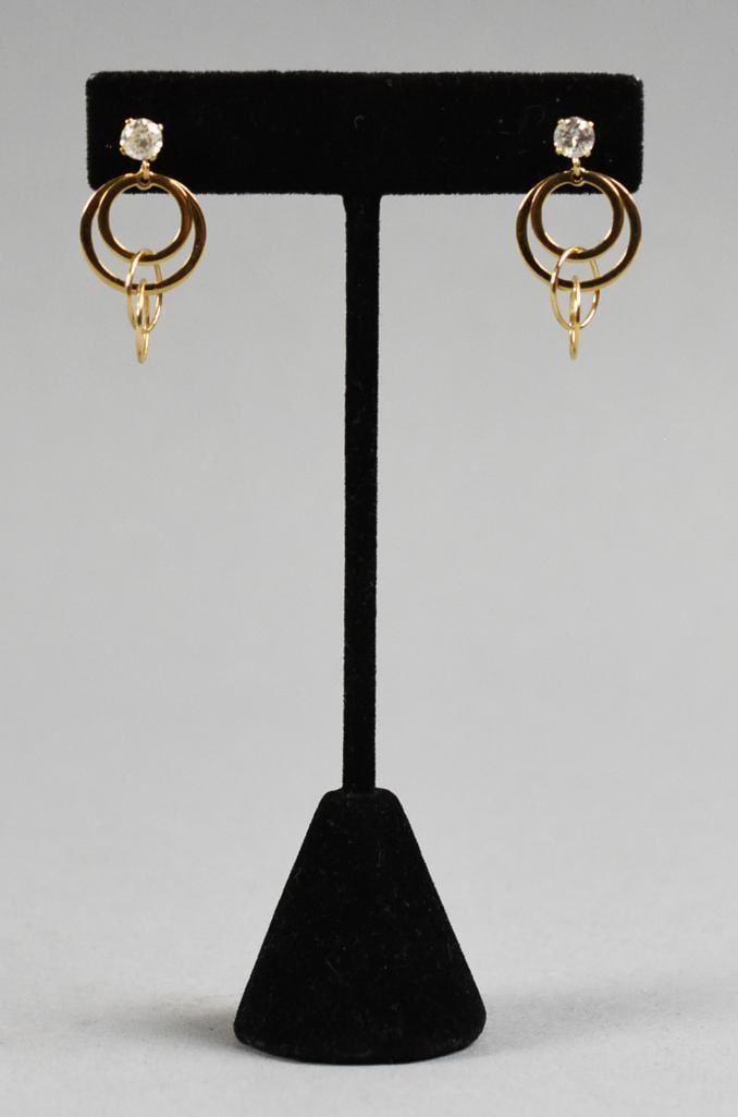 Nabco 14K Yellow Gold & Diamond Dangle Earrings (1 of 8)