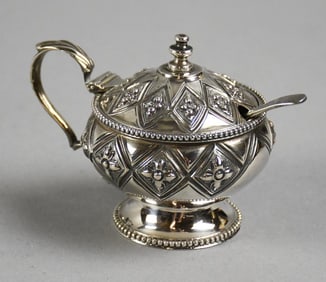1865 Robert Harper London Sterling Mustard Pot, 1922 Spoon