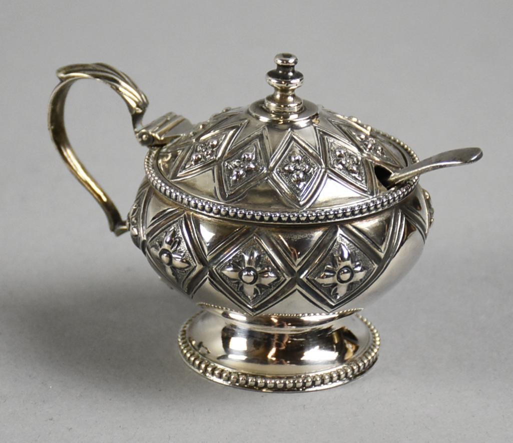 1865 Robert Harper London Sterling Mustard Pot, 1922 Spoon (1 of 12)