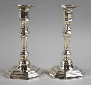 1906 Thomas Bradbury & Sons Sterling Candlestick Holders