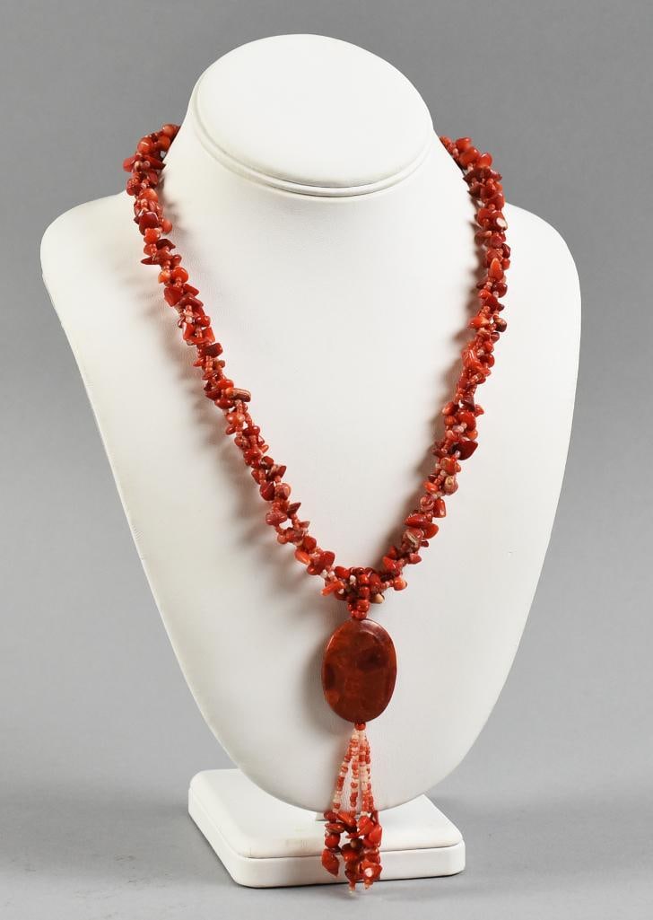 (2) Natural Coral Bead Necklaces (1 of 7)