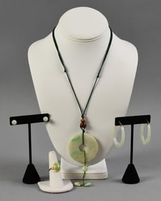 Vintage Chinese Jade Jewelry Assortment, 14K Gold