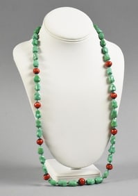 14k Gold Jade Natural Chunk Necklace