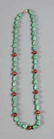 14k Gold Jade Natural Chunk Necklace