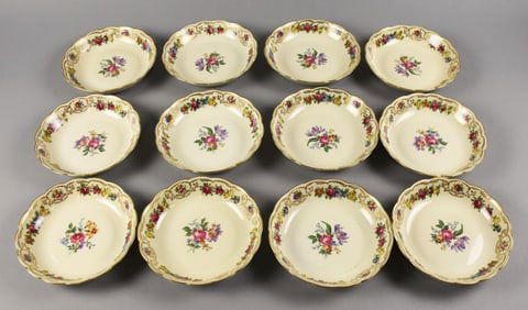 Royal Bayreuth Nurenberg Porcelain Coupe Soup Bowls