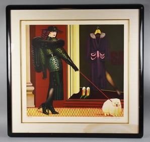 Shimon Okshteyn (1951-2020) Sale on Madison Ave Signed Serigraph