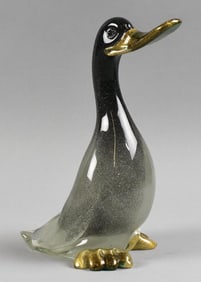 Alfredo Barbini Sfumato Murano Duck Sculpture