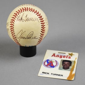 Vintage California Angels Multi Player Signed Baseball