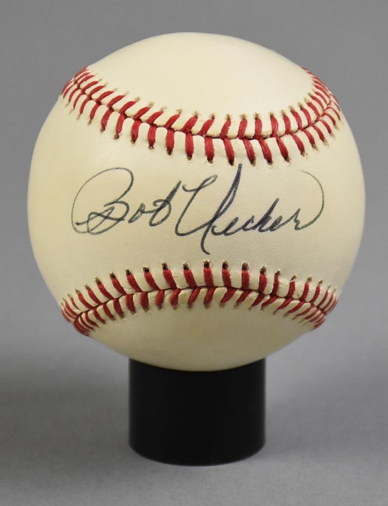Bob Uecker Catcher, Sportscaster & Actor Signed Basball (1 of 2)