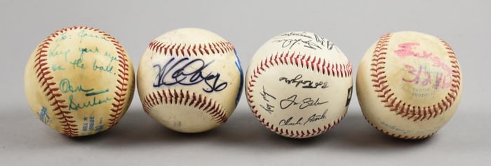 4 MLB Signed Baseball Lot